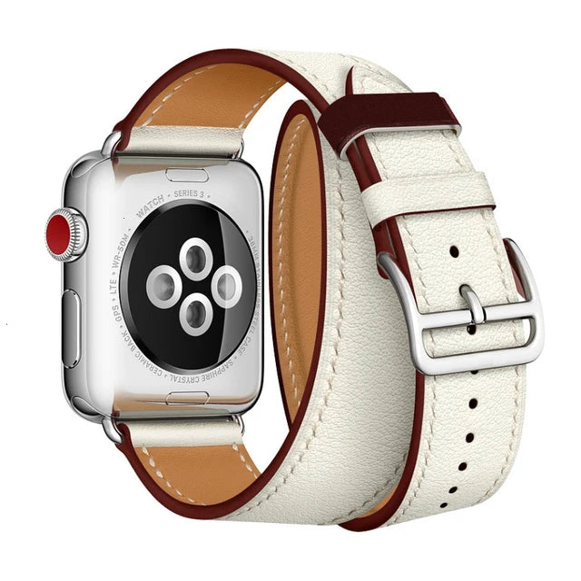 Genuine Leather Bracelet Strap For Apple Watch Band 45mm 49mm 41mm 44mm 42mm 40mm band iWatch Ultra/2 10 42/46mm 9 8 7 6 5 4 SE